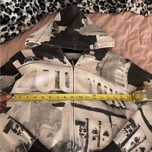 Zoo York Black & Cream Printed Zip Hoodie